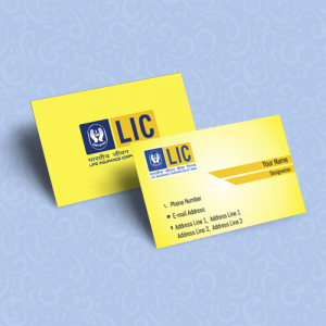 life insurance advisor LIC Agent  visiting business card online design format template sample images download yellow color