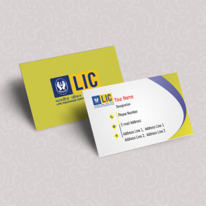life insurance advisor LIC Agent  visiting business card online design format template sample images download Blue and Yellow color