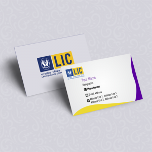 life insurance advisor LIC Agent  visiting business card online design format template sample images download creative lic agent visiting card design online,  visiting card maker, design free download in Blue color, yellow, violate  