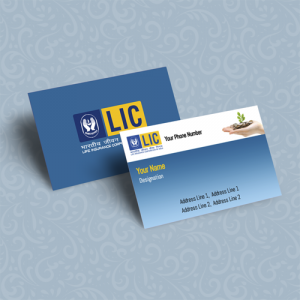 LIC Agent visiting card, White Yellow, Black, and Blue Background, Best Design, online, insurance advisor, business card design, sample, Images, online