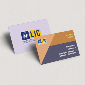 life insurance advisor LIC Agent  visiting business card online design format template sample images download yellow  Violent peach color