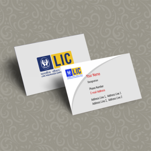 life insurance advisor LIC Agent  visiting business card online design format template sample images download  Yellow Color, Gray color