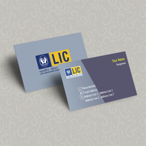 life insurance advisor LIC Agent  visiting business card online design format template sample images download yellow  Gray color