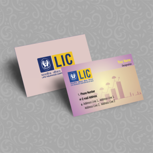 life insurance advisor LIC Agent  visiting business card online design format template sample images download yellow  Violent color pink color
