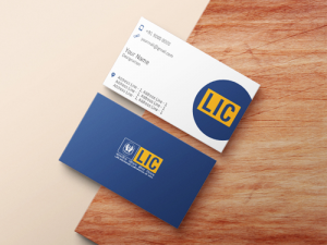 LIC Agent visiting card, White Yellow, and Blue Background, Best Design, online, insurance advisor, business card design, blue white color background