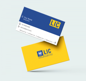 LIC Agent visiting card, White Yellow, and Blue Background, Best Design, online, insurance advisor, business card design, yellow blue white color background