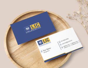 LIC Agent visiting card, White Yellow, and Blue Background, Best Design, online, insurance advisor, business card design, blue n white color background