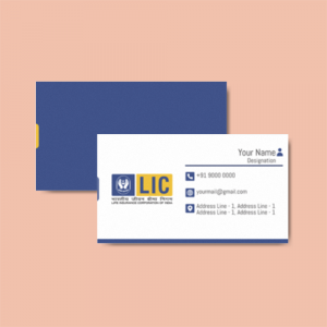 LIC Agent visiting card, White Yellow, and Blue Background, Best Design, online, insurance advisor, business card design, white blue color background