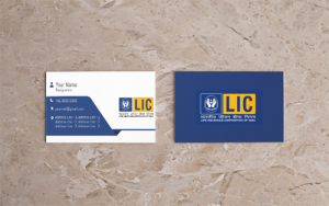 LIC Agent visiting card, White Yellow, and Blue Background, Best Design, online, insurance advisor, business card design, white n blue color background