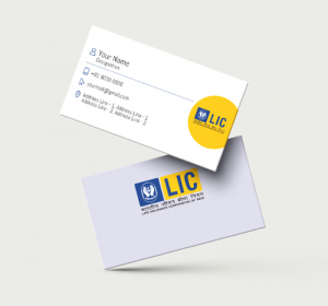 LIC agent visiting card design, Insurance agent branding, Professional business cards, Personalized design service, Customized LIC agent cards, Insurance solutions branding, Licensed insurance agent, Expert design services, Customizable templates, Impress