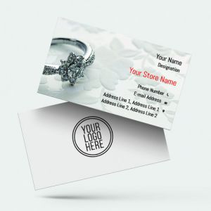 Visiting card Designs Printing for Jewellery Store, Professional Visiting card, visiting card of red colour, Background flower gray colour, black  text color
