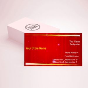 Visiting card Designs Printing for Jewellery Store, Professional Visiting card, visiting card of golden colour, Background red colour, yellow and white text color
