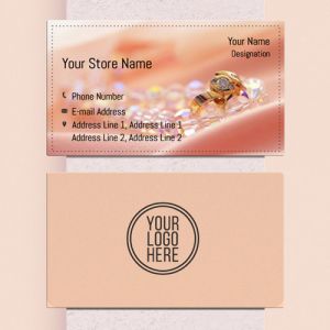Visiting card Designs Printing for Jewellery Store, Professional Visiting card, visiting card of Pink colour, Background peach colour, black text color