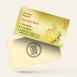 Visiting card Designs Printing for Jewellery Store, Professional Visiting card, visiting card of Gold colour, Background yelllow colour, black and red text color