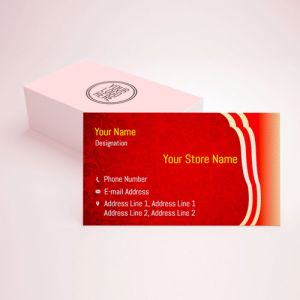 Visiting card Designs Printing for Jewellery Store, Professional Visiting card, visiting card of golden colour, Background red colour, yellow and white text color