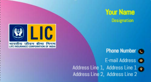 LIC Agent visiting card, White Yellow, Blue, Pink, 
Best Design, online, insurance advisor, 
business card design, sample, 
Images, online