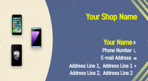 Mobile Shop Visiting card, Professional Visiting card, Phone, electronics business card, visiting card of blue color