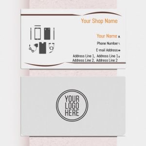 Mobile Shop Visiting card, Professional Visiting card, Phone, electronics business card, visiting card of Gray color