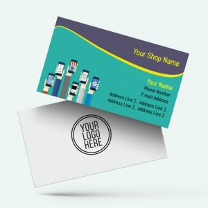 Mobile Shop Visiting card, Professional Visiting card, Phone, electronics business card, visiting card of green color