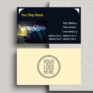Mobile Shop Visiting card, Professional Visiting card, Phone, electronics business card, visiting card of navy blue color