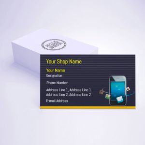 Mobile Shop Visiting card, Professional Visiting card, Phone, electronics business card, visiting card of dark blue color