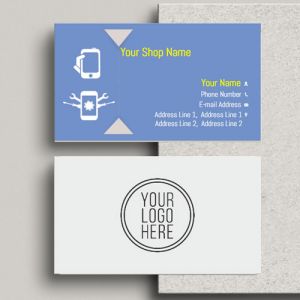Mobile Shop Visiting card, Professional Visiting card, Phone, electronics business card, visiting card of blue color