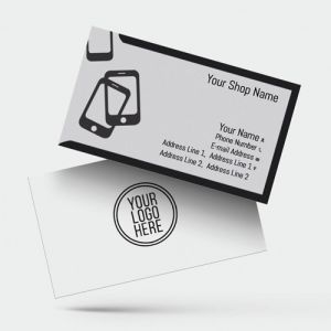 Mobile Shop Visiting card, Professional Visiting card, Phone, electronics business card, visiting card of Gray color