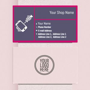 Mobile Shop Visiting card, Professional Visiting card, Phone, electronics business card, visiting card of blue and purple color