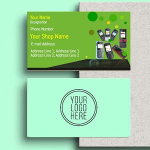 Mobile Shop Visiting card, Professional Visiting card, Phone, electronics business card, visiting card of green color