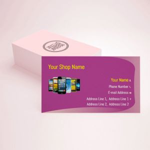 Mobile Shop Visiting card, Professional Visiting card, Phone, electronics business card, visiting card of Purple color