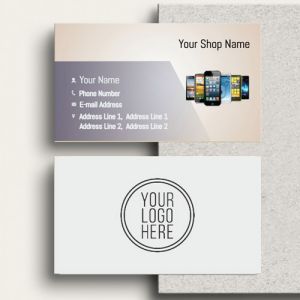 Mobile Shop Visiting card, Professional Visiting card, Phone, electronics business card, visiting card of cream color