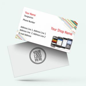 Mobile Shop Visiting card, Professional Visiting card, Phone, electronics business card, visiting card of red color