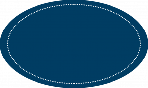 Navy Blue Color Oval Shape Sticker