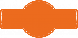 Orange Color Ribbon Shape Sticker