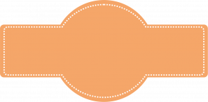 Peach Color Ribbon Shape Sticker