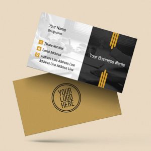 property dealer/real estate visiting card design images background with free template download with latest ideas format model black colour, Background gray colour, yellow text color
