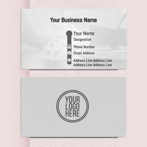 property dealer/real estate visiting card design images background with free template download with latest ideas format model black and white colour, Background gray colour, black text color