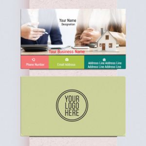 property dealer/real estate visiting card design images background with free template download with latest ideas format model multicolor, Background white colour, text red and black color