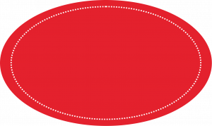 Red Color Oval Shape Sticker