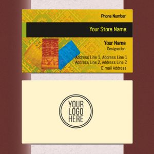 Visiting Card Designs Printing For Saree Shop, Professional Visiting card, visiting card of black colour, Background yellow colour, black text color
