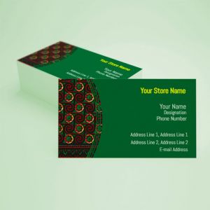 Visiting Card Designs Printing For Saree Shop, Professional Visiting card, visiting card of block printing , Background green colour,  white text color
