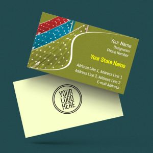 Visiting Card Designs Printing For Saree Shop, Professional Visiting card, visiting card of green colour, Background olive colour, white text color