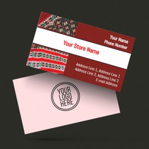 Visiting Card Designs Printing For Saree Shop, Professional Visiting card, visiting card of red colour, Background crimson colour, white text color