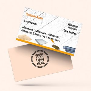 visiting card for construction company- civil contractor- building background psd free sample with background download