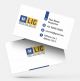 LIC Agent visiting card, White Yellow, and Blue Background, Best Design, online, insurance advisor, business card design, white color background