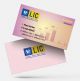 life insurance advisor LIC Agent  visiting business card online design format template sample images download yellow  Violent color pink color