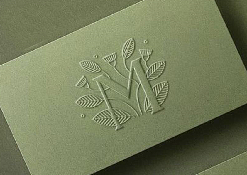 Embossed business card design