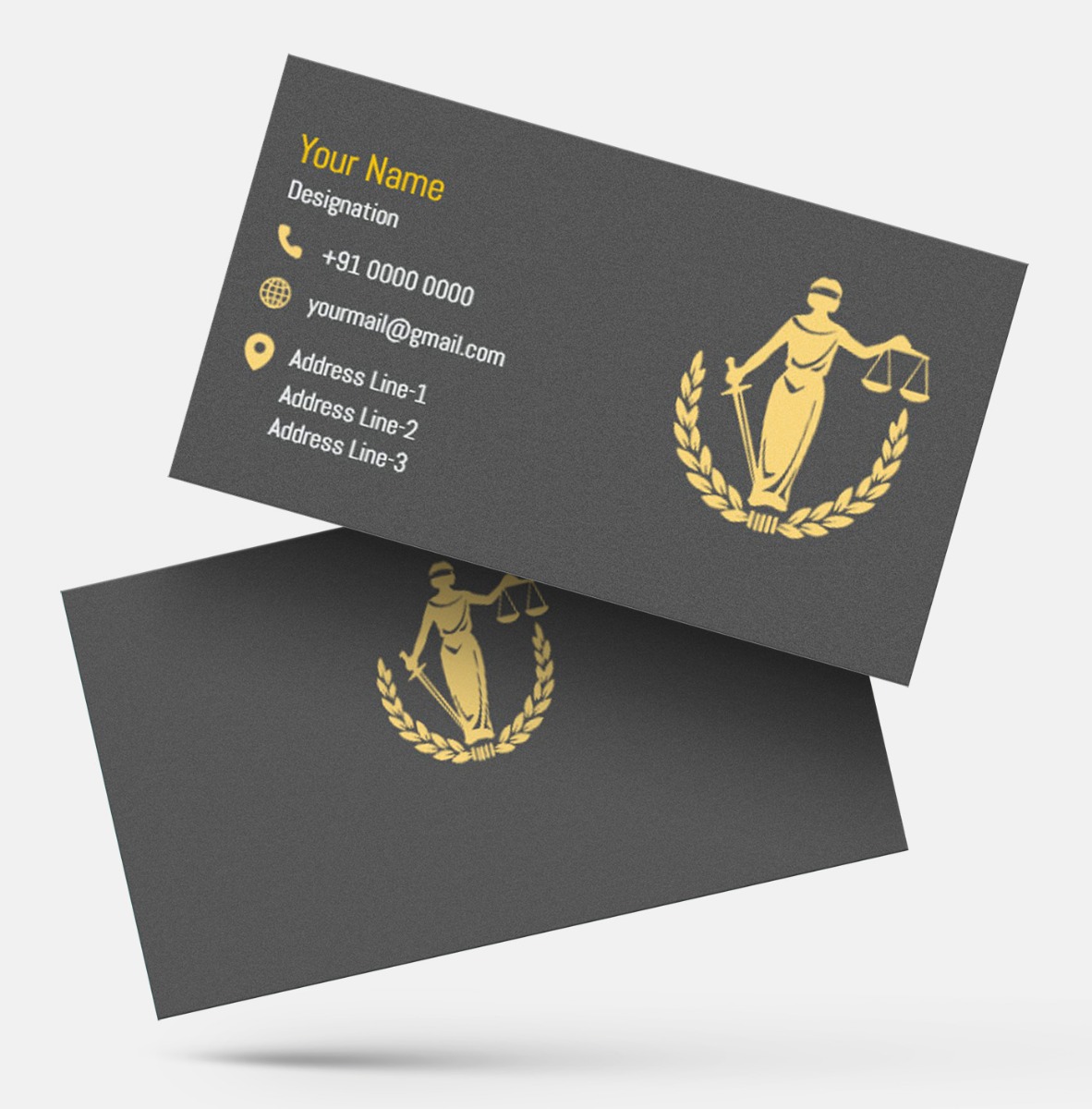 Hindi Advocate Visiting Card Design