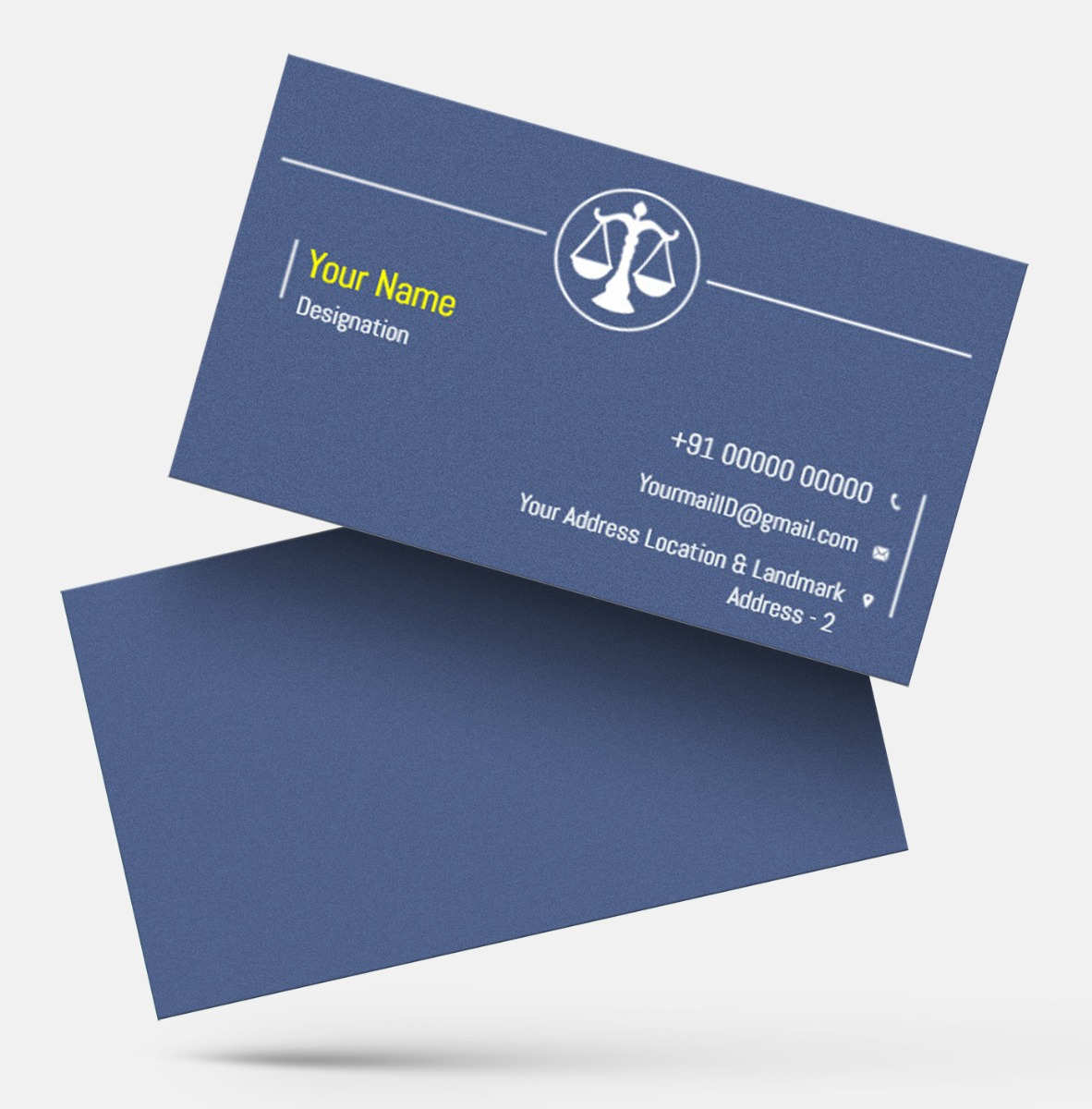 Hindi Advocate Visiting Card Design