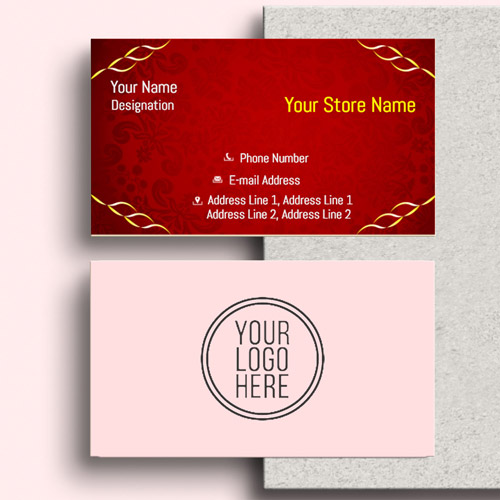 business card designed very colourfully with stationery images.